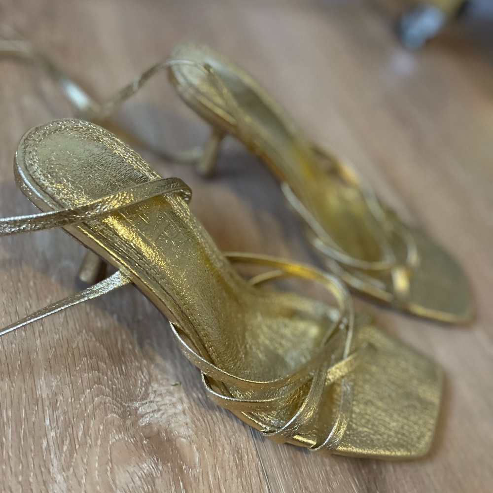 Zara gold strappy sandals. New